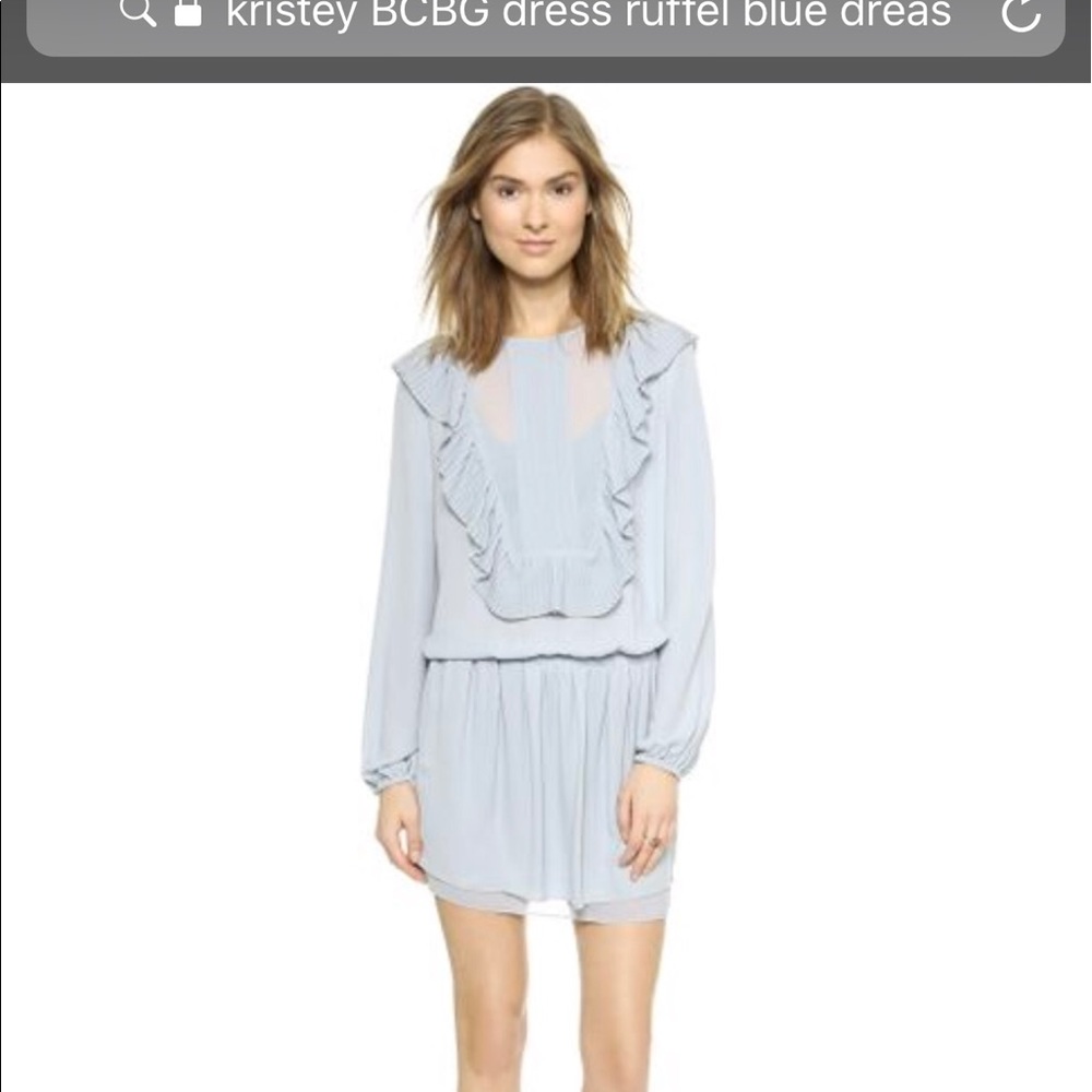 BCGB “Kristen” light blue ruffled dress